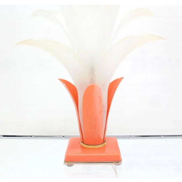 Early 20th Century Molded Acrylic Lotus Flower Table Lamp For Sale - Image 6 of 10
