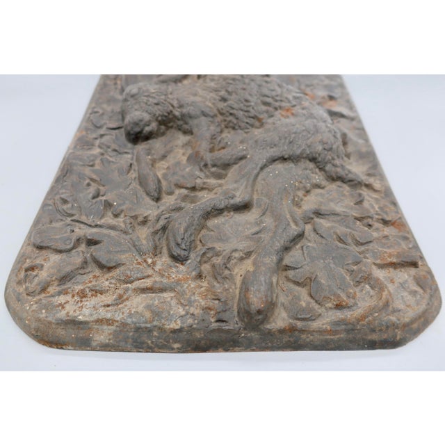 French Antique French Cast Iron Hunting Plaque — Spaniel With Hare, High Relief, 19th Century For Sale - Image 3 of 6