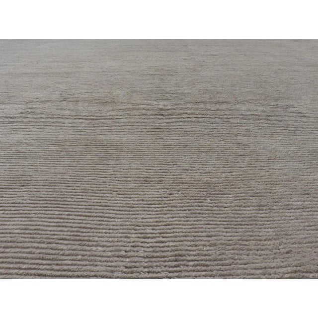 Textile Large Modern Striped Designed Rug in Hand-Knotted With Wool in Creamy-Beige Tones For Sale - Image 7 of 10