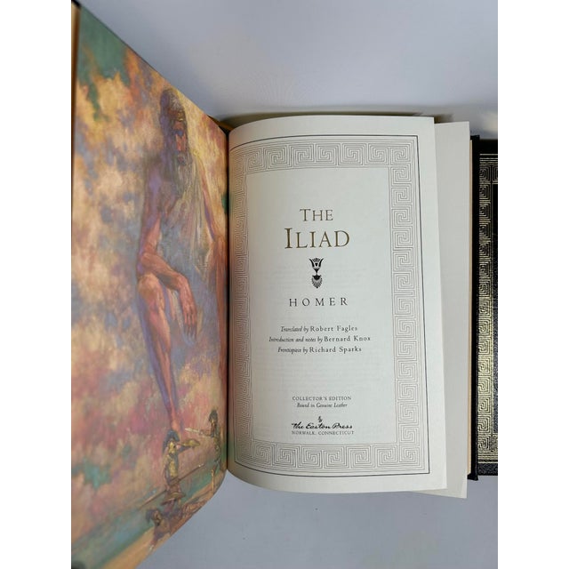 2000 - 2009 2000s Easton Press Collector's Edition Leather Illustrated Quarto Volume Set, Homer's Iliad and Odyssey (Fagles Trans.) - 2 Books For Sale - Image 5 of 12