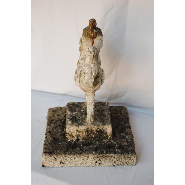 1940 Concrete Garden Rooster For Sale - Image 9 of 12