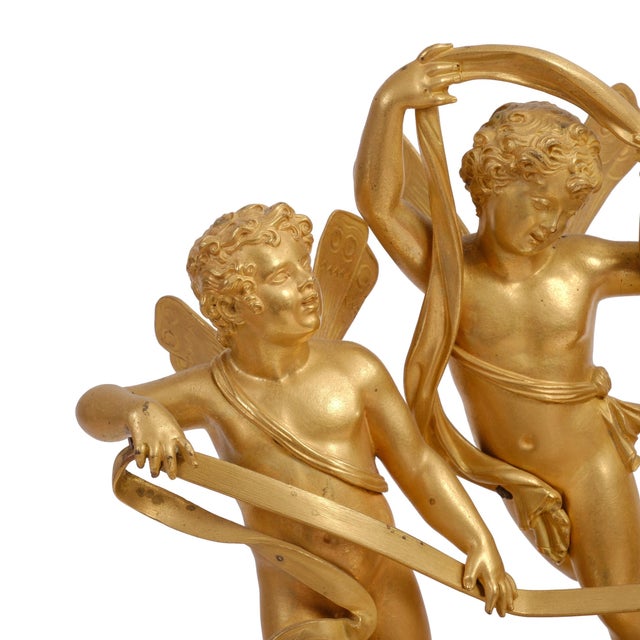 Fire-Gilt Clock from Denière Paris, France, 1800s For Sale - Image 9 of 16