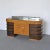 Metal Walnut Root Wood with Colored Glass Top Cabinet, 1940s For Sale - Image 7 of 17