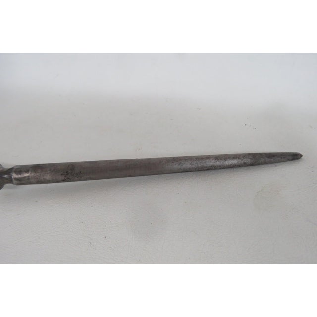 Knife Sharpening Rod Honing Steel 925 Sterling Silver Ornate Antler Handle 5144b For Sale - Image 12 of 14