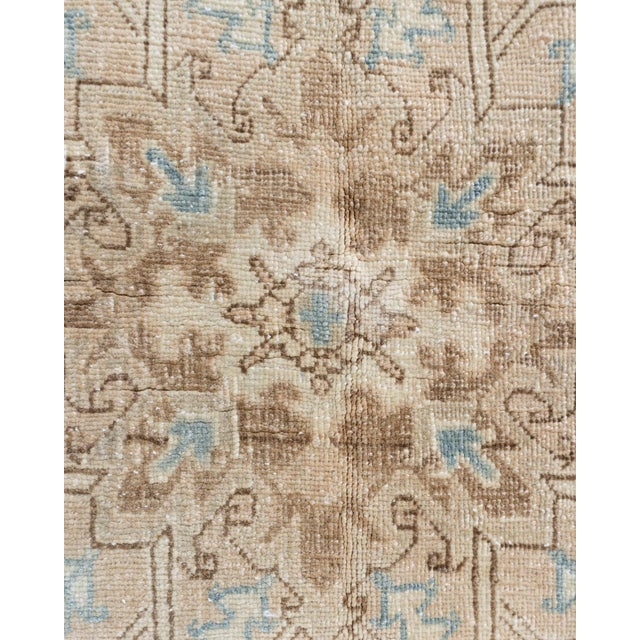 1920s Antique Ivory Heriz Area Rug, 3'7 X 4'5 For Sale - Image 5 of 11