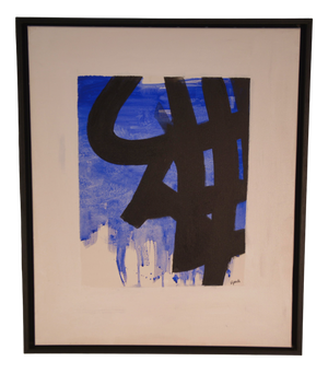 Lucien Vignolle, Abstract Homage to Soulages, 1990s, Painting, Framed