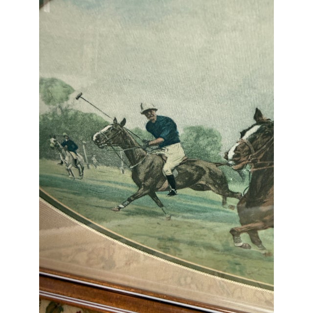 Cal Mode Cal-Mode Fine Furniture Gallop on the Boards Polo Scene, Framed For Sale - Image 4 of 11