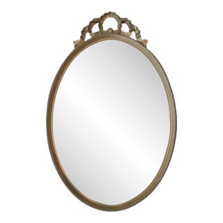 Vintage Mid 20th Century Gold Oval Mirror For Sale