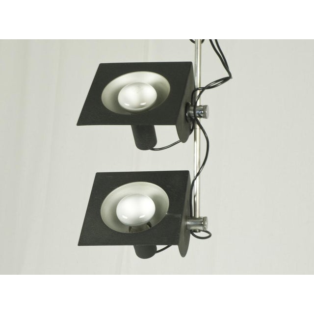 Italian Black & Chrome Plated Metal 4-Light Adjustable Pendant Lamp by Bj Milano Design, 1970s For Sale - Image 4 of 7