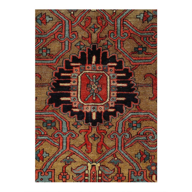Early 21st Century Pasargad DC Persian Fine Hand Knotted Antique Serapi Rug For Sale - Image 5 of 8