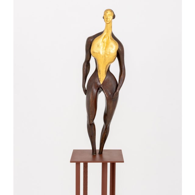 Figurative Doris Porter Caesar Attributed Gilt and Patinated Bronze Sculpture For Sale - Image 3 of 13