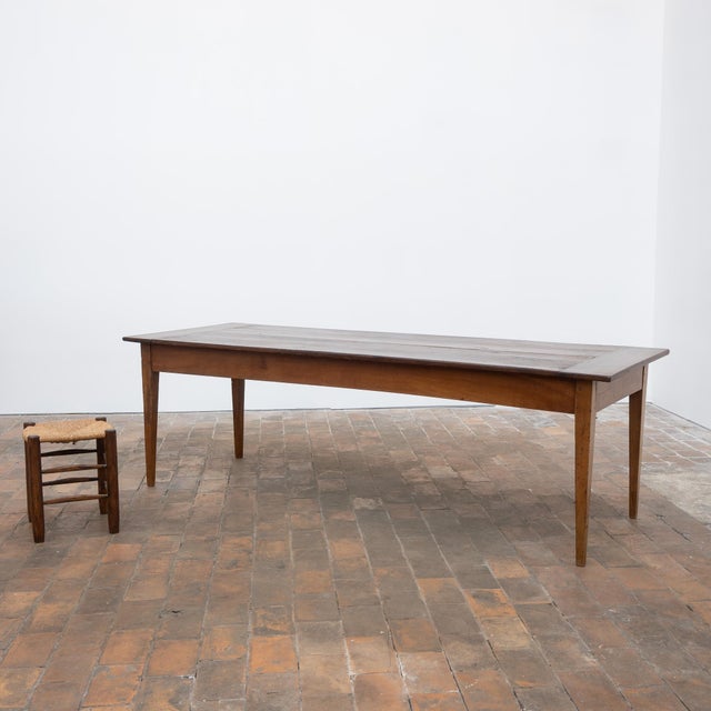 Large Wood Farmhouse Table, 1880 For Sale - Image 9 of 10