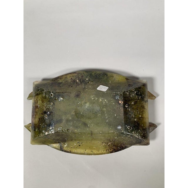 Glass Antoine Leperlier Geometric Bowl in Bubbled Glass Paste, 20th Century For Sale - Image 7 of 9