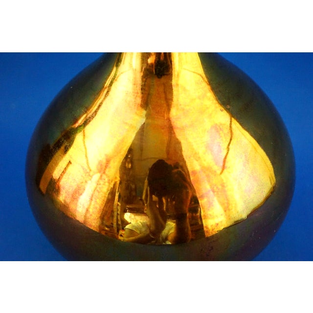 20th Century Ceramic Vase with Gold Metallic Lustre Glaze from Bottega Gatti, Italy, 1970s For Sale - Image 18 of 18