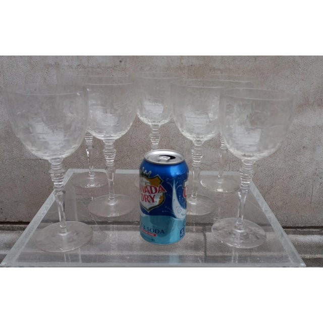 1930s Rock Sharpe Crystal Countess Water Glasses- Set of 7 For Sale - Image 10 of 11