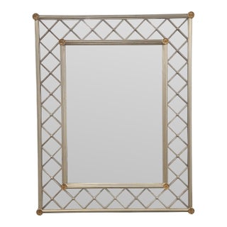 Drexel Heritage Siver and Gilt Eglomise Antiqued Mirror For Sale