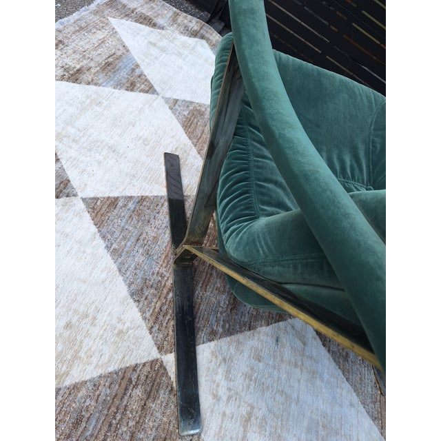 Forest Green 1970s In the Style of Milo Baughman MCM Lounge Chair For Sale - Image 8 of 9