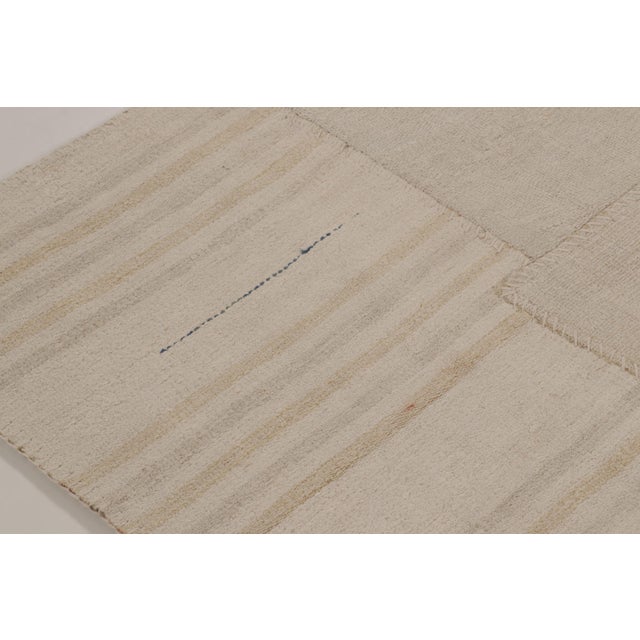 Textile Vintage Turkish Patchwork Rug With Neutral Design in Beige & Gold - Rug & Kilim For Sale - Image 7 of 10