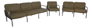 Sofas and Club Chair in Leather and Steel by Walter Knoll, 1960s, Set of 3