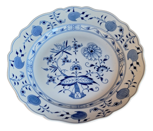 Vintage Round Serving Platter in Onion Pattern by Meissen, 1970s