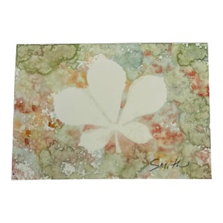 Original Watercolor Botanical on Yupo Paper “Single Leaf” For Sale