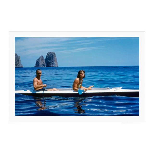 Toni Frissell 'Capri Kyak' Archival Pigment Print Framed in White For Sale