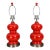 Pair Double Gourd Chinese Porcelain Rare Red Glaze Pottery Barn Table Lamps For Sale