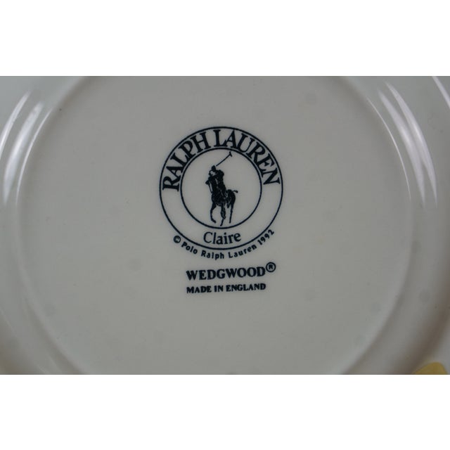 Ceramic 1992 Ralph Lauren Rl Polo Wedgwood Claire Plates Tea Cup Place Setting - 5pcs For Sale - Image 7 of 13