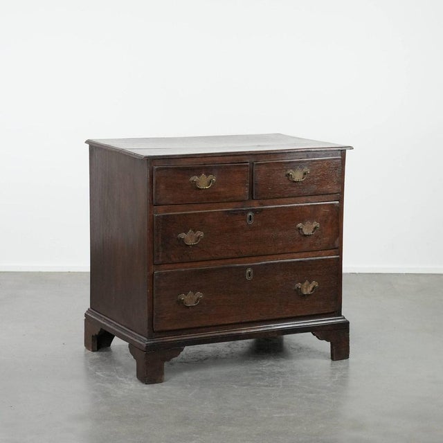 Antique English Oak Chest of Drawers, 18th Century For Sale - Image 17 of 17