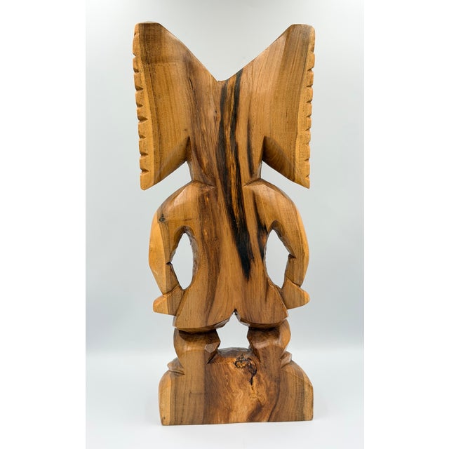 Vintage Tiki Totem Ku God of War Strength and Family Hand Carved Sculpture For Sale - Image 4 of 9