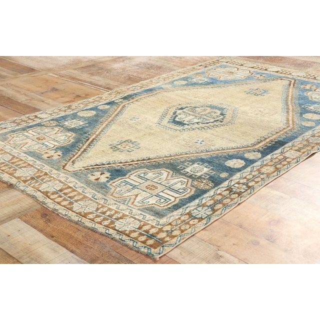 Textile Antique Blue Persian Shiraz Rug, 04'02 X 06'07 For Sale - Image 7 of 9