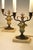 1920s 1920s Matched Pair Neoclassic French Empire Regency Tole Bronze Marble Candelabra Table Lamps For Sale - Image 5 of 12