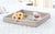 Artifacts Rattan Square Ottoman Tray with Cutout Handles in White Wash - 20" For Sale In Houston - Image 6 of 9