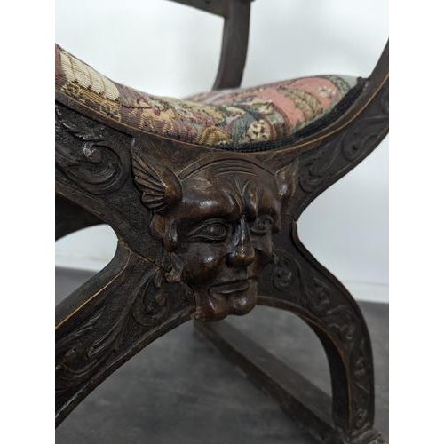 Italian Baroque Curule Chairs, Set of 2 For Sale - Image 6 of 10