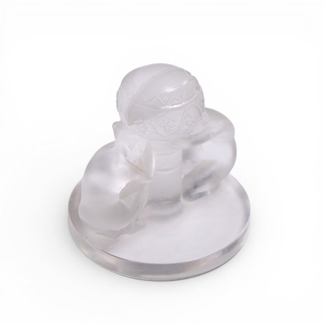 Glass René Lalique Deux Figurines Menu Holder For Sale - Image 7 of 8