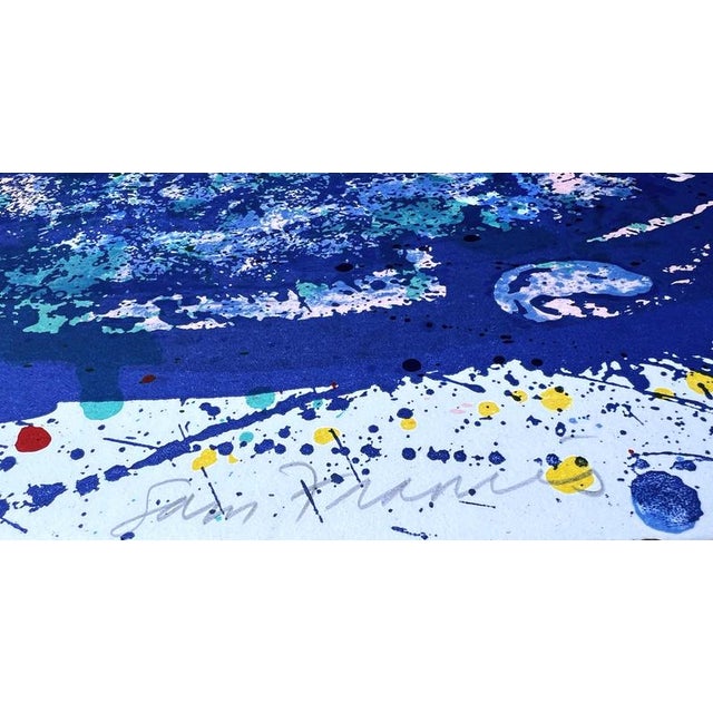 Untitled is an original artwork realized by Sam Francis in 1992. Mixed colored lithograph on velin paper. Hand signed on...