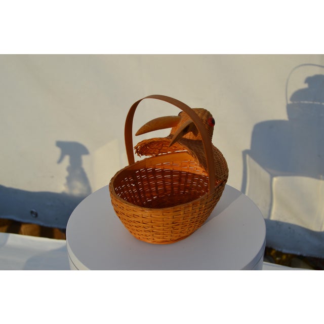 Petite Rabbit Shaped Wicker Basket For Sale - Image 4 of 11