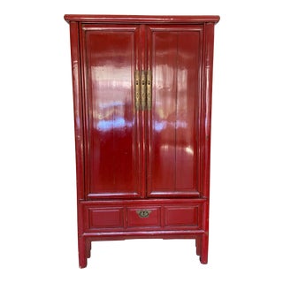 Antique Chinese Red Armoire For Sale