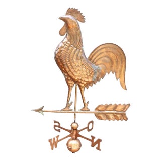 Copper Weather Vane with Rooster Wind Ornament For Sale