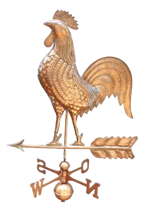 Copper Weather Vane with Rooster Wind Ornament
