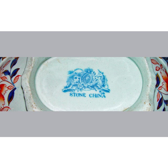 Traditional Early 19th Century Hicks & Meigh Imari Ironstone Armorial Sauce Tureens and Stands, Pair - 4 pcs For Sale - Image 3 of 6