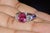 Late 20th Century Gia 4.47Cts No-Heat Mozambique Ruby & D Vvs2 Heart Diamond Platinum Three Stone Ring, Size 6 For Sale - Image 12 of 18