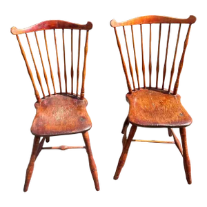 Antique Fan Back Windsor Chairs - Set of 2