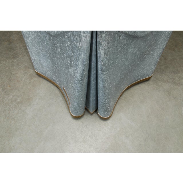 Original Production John Dickinson Galvanized Steel Drape End Table, Signed For Sale - Image 12 of 12