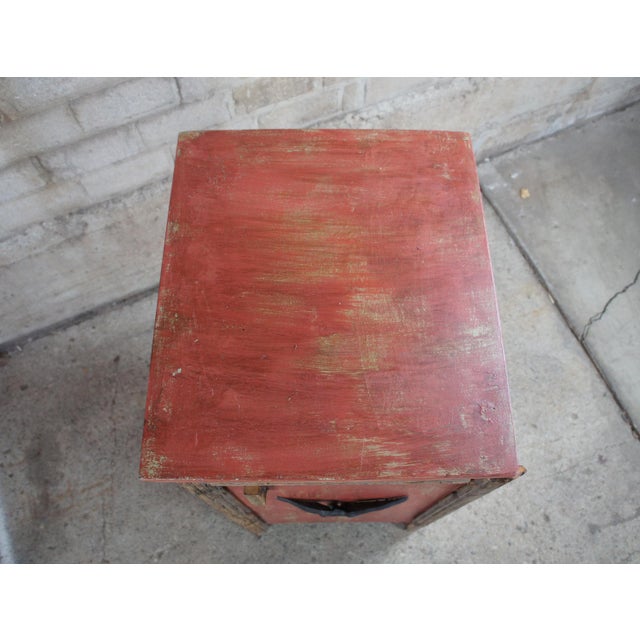 Rustic Adirondack Red Cupboard For Sale - Image 6 of 11
