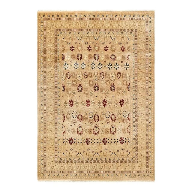 Mogul Collection Hand-Knotted Area Rug - Ivory 6' 2" x 8' 10" For Sale - Image 4 of 4