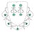 Oval Natural Zambian Emerald & Diamond Fringe Necklace and Earring Bridal Suite For Sale