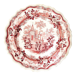 Antique William Adams & Sons Staffordshire Red Transferware Dinner Plate