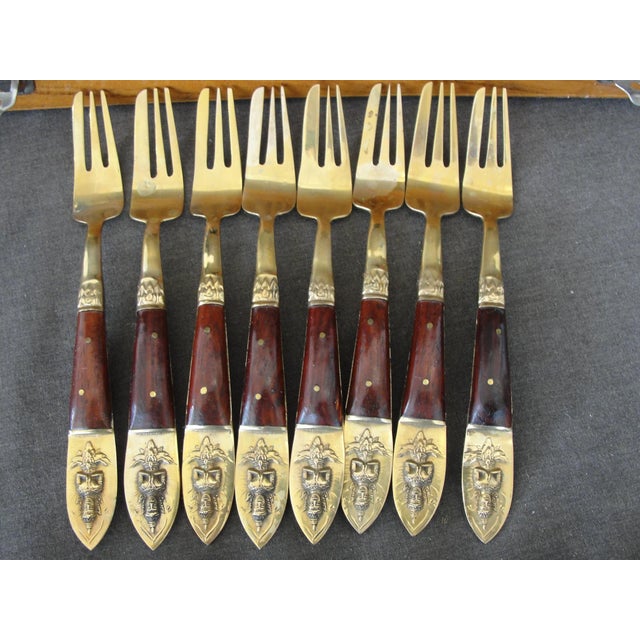Thai Boxed Brass Dessert Flatware Set of 19 Chairish