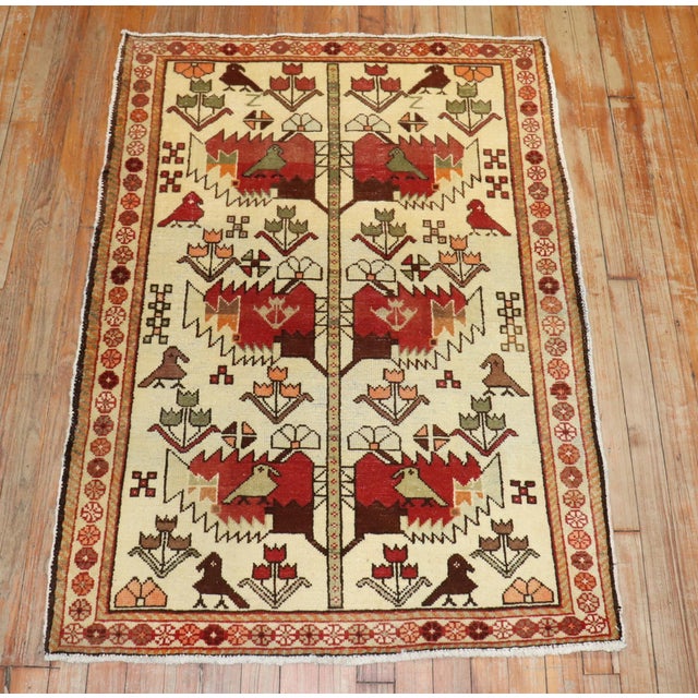 Textile Vintage Zabihi Collection Persian Pictorial Rug - 3' x 4'1" For Sale - Image 7 of 10